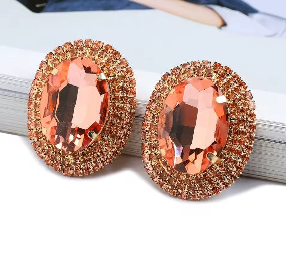 Nuria® | Vintage Charm Peach Crystal Earrings
