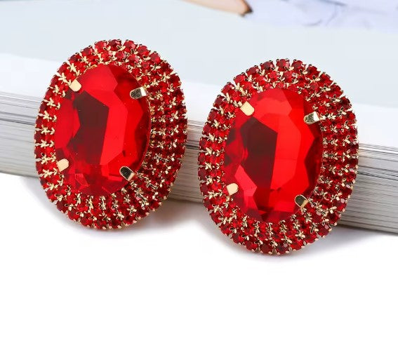 Melody® | Crystal Charm Red Stud Earrings