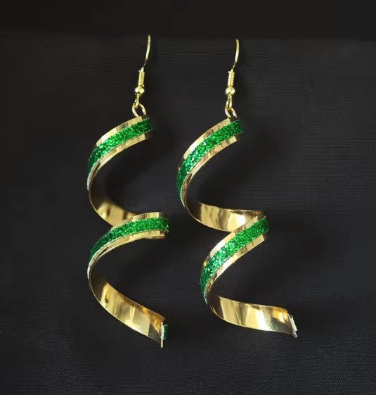 Coralia® | Twist Green Drop Earrings