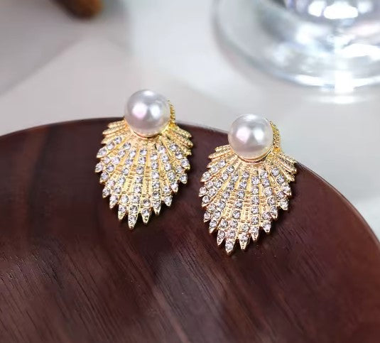 Marina® | Vintage Rhinestones Pearl Stud Earrings