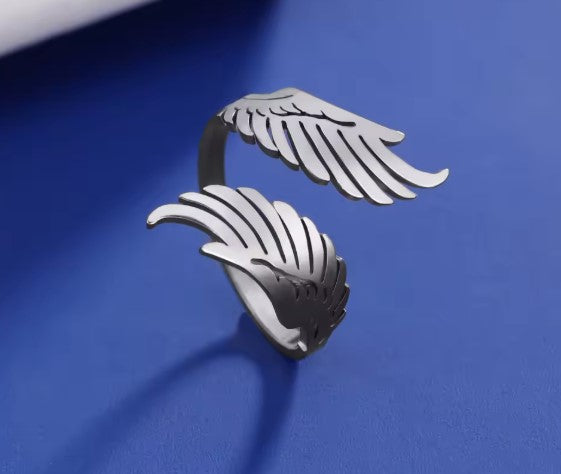 Skye® | Vintage Angel Wing Adjustable Silver Ring