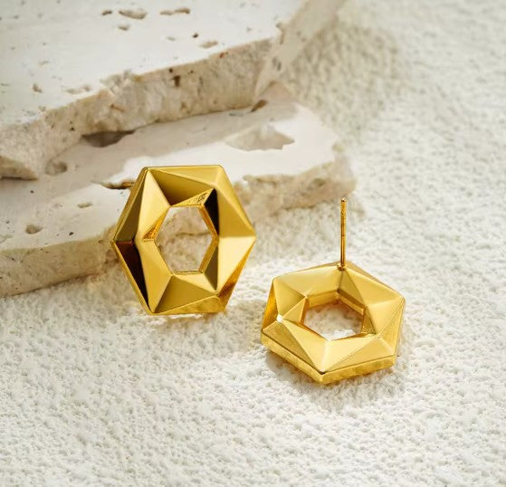 Ximena® | Minimalist Chunky Star Gold Earrings