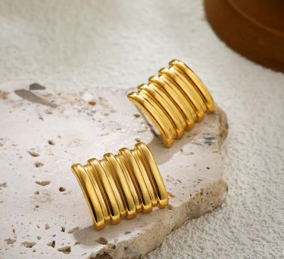 Tirzah® | Classic Multilayer Square Gold Earrings