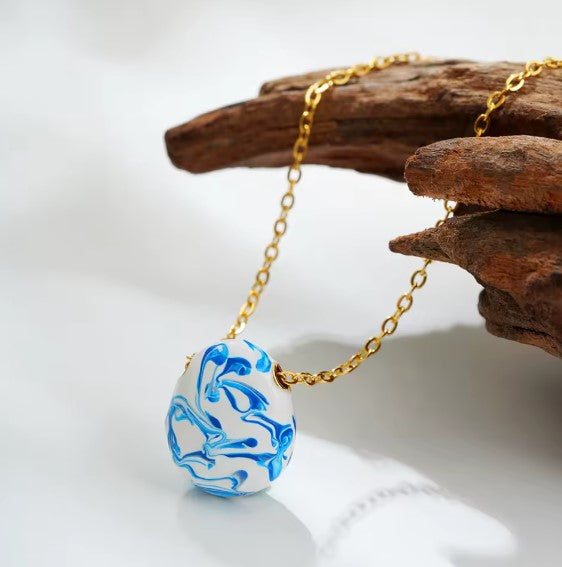 Mabel® | Classic Drip Oil Versatile Blue Necklace