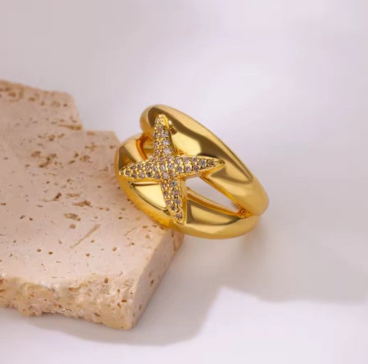 Rubí® | Luxury Zircon Goth Cross Star Ring