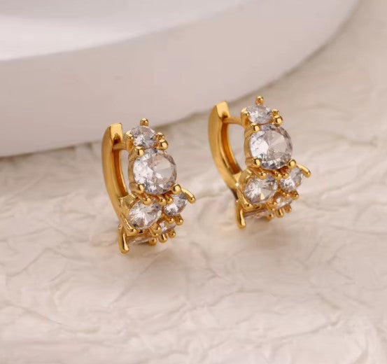 Zenaida® | Vintage Zircon Round Crystal Earrings