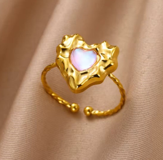 Iris® | Athena Zircon Heart Gold Ring