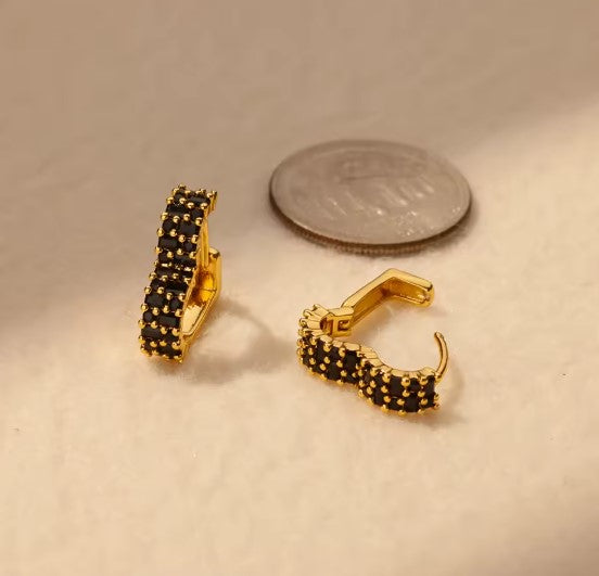 Lyra® | Vintage Black Zircon Earrings