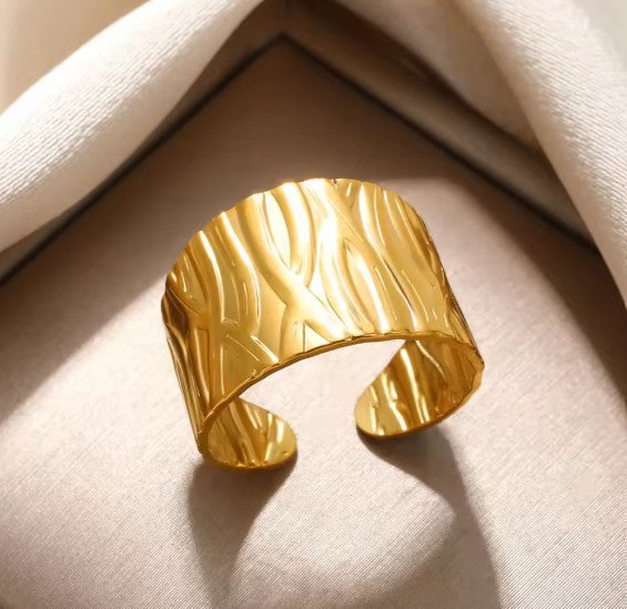 Rhiannon® | Vintage Hippie Wide Gold Adjustable Ring