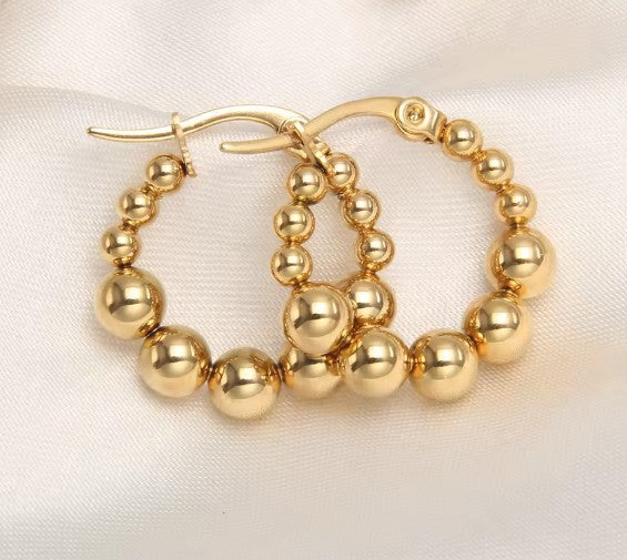 Stella® | Classic Hoop Ball Beads Earrings
