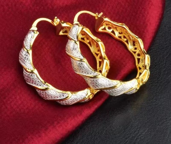 Samanta® | Vintage Shine Twisted Gold Earrings
