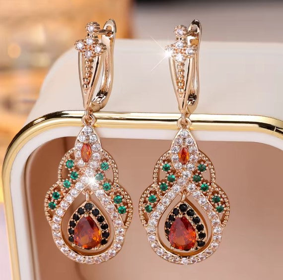Tallulah® | Crystal Red Zircon Hoop Earrings