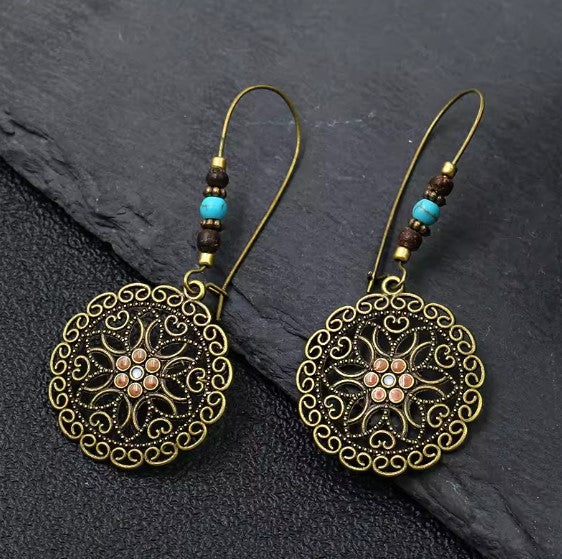 Claudia® | Vintage Flower Hollow Round Boho Earings