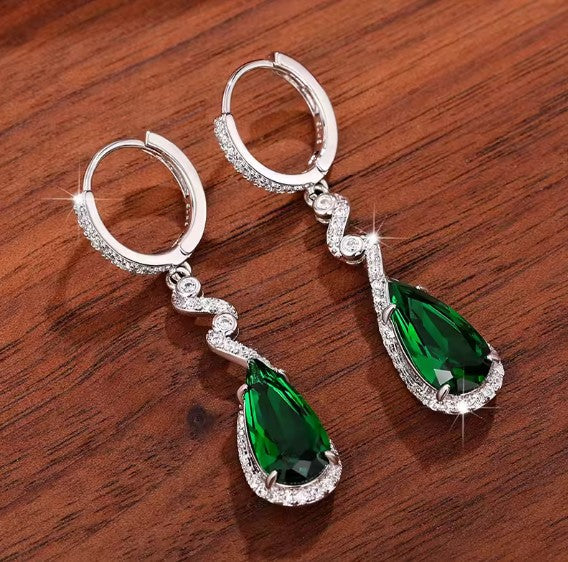Alba® | Green Stone Crystal Dangle Earrings