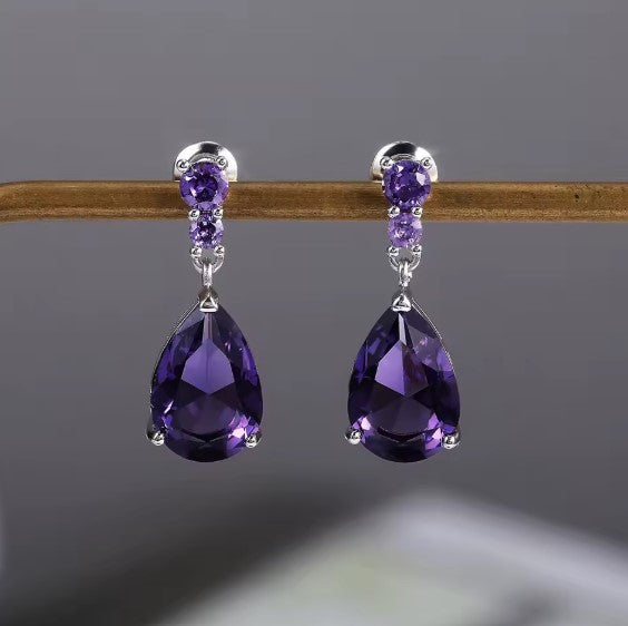 Norma® | Purple Stone Waterdrop Earrings