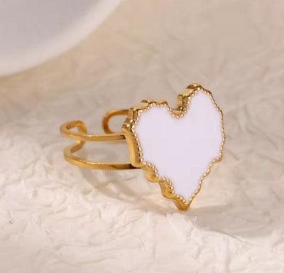 Canyon® | Trendy White Heart Open Ring