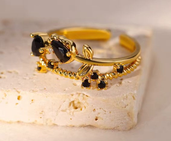 Calla® | Classic Black Zircon Adjustable Ring