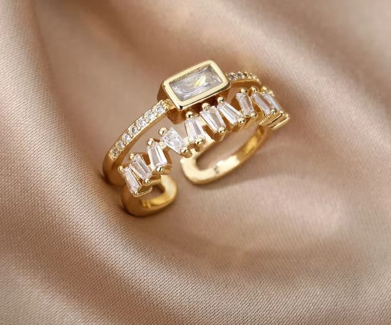 Valeria® | Crystal White Zircon Adjustable Ring