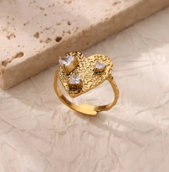 Yasmina® | Vintage Zircon Love Heart Ring