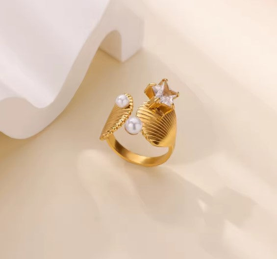 Arden® | Trendy Sea Starfish Shell Ring