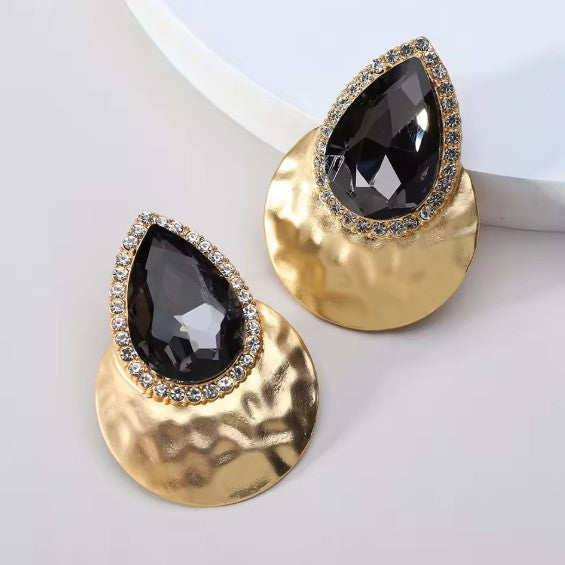 Jimena® | Elegant Shiny Black Dangle Drop Earrings