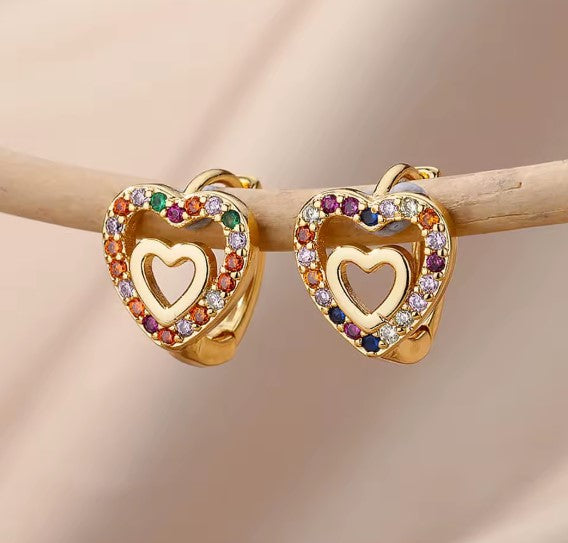 Carmen® | Heart Shaped Colored Zircon Earrings