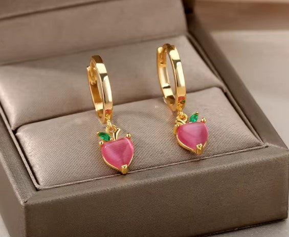 Shay® | Vintage Opal Heart Gold Earrings