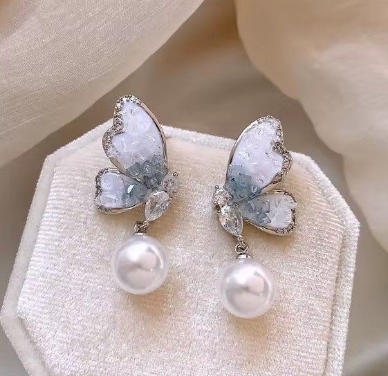 Olivia® | Elegant Crystal Butterfly Dangle Earrings