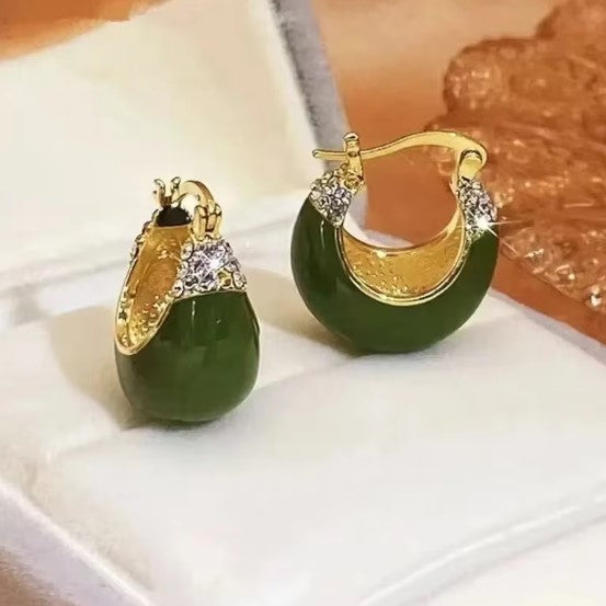 Noelia® | Vintage Crystal Green Stone Earrings