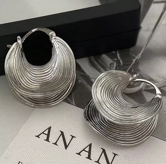 Maia® | Vintage Hoop Silver Earrings