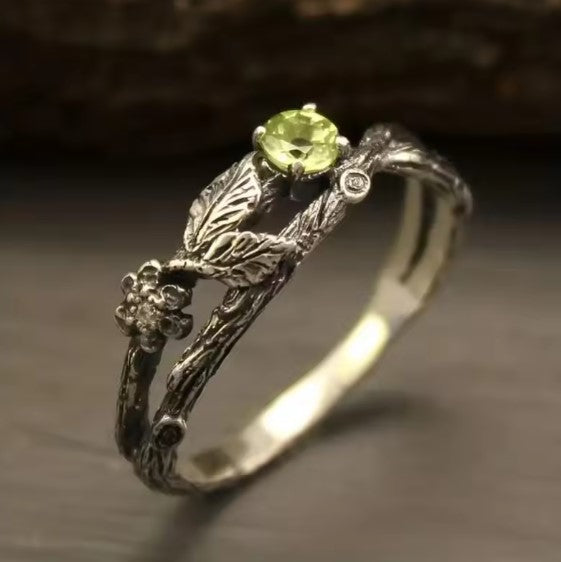 Rita® | Retro Flower and Leaf Inlaid Gem Ring