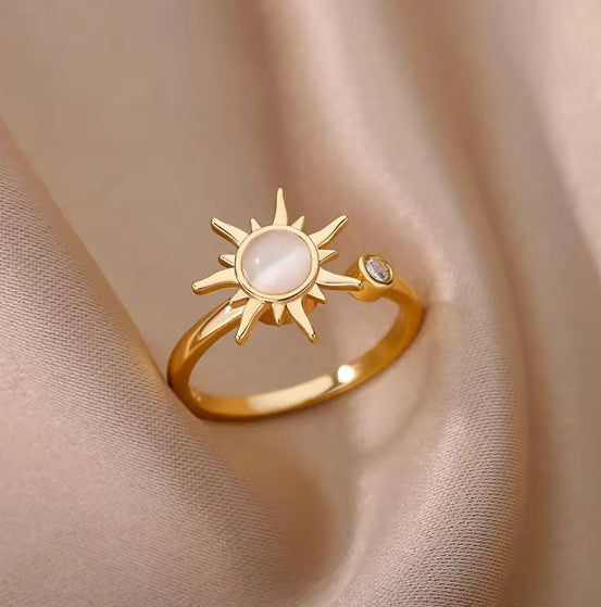 Cali® | Trendy Sunshine Adjustable Gold Ring
