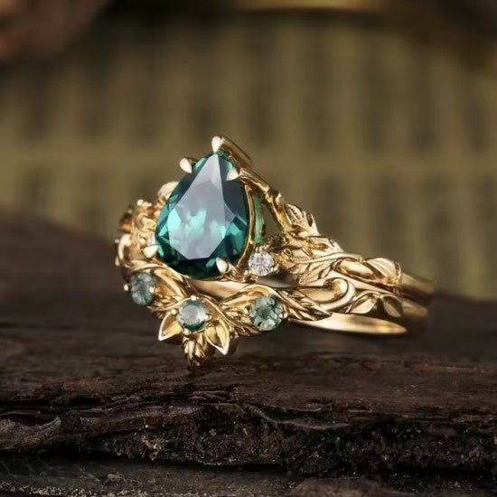 Juliana® | Court Emerald Water Drop Zircon Ring