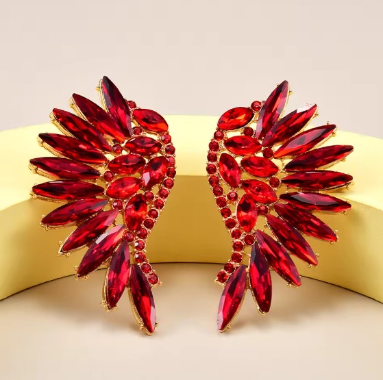 Patricia® | Red Crystal Stone Wings Earrings