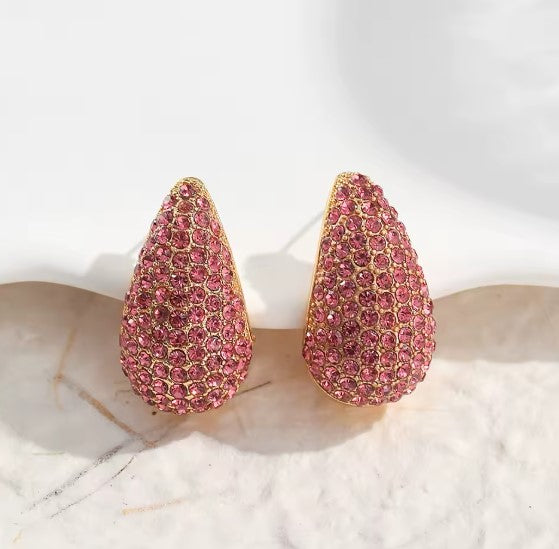 Cosette® | Classic Pink Rhinestone Drop Earrings