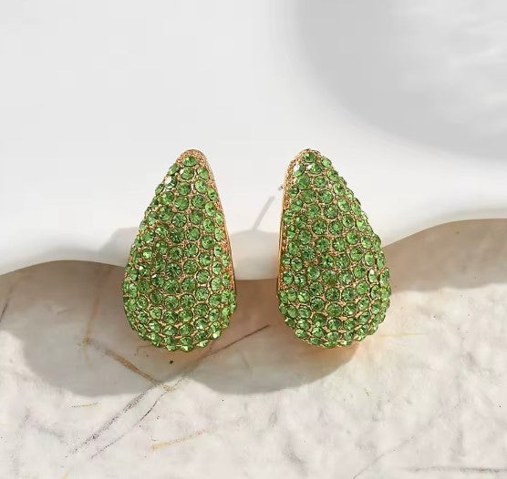 Phoebe® | Classic Green Rhinestone Drop Earrings