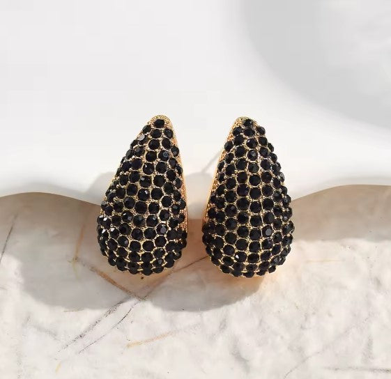 Belen® | Classic Black Rhinestone Earrings