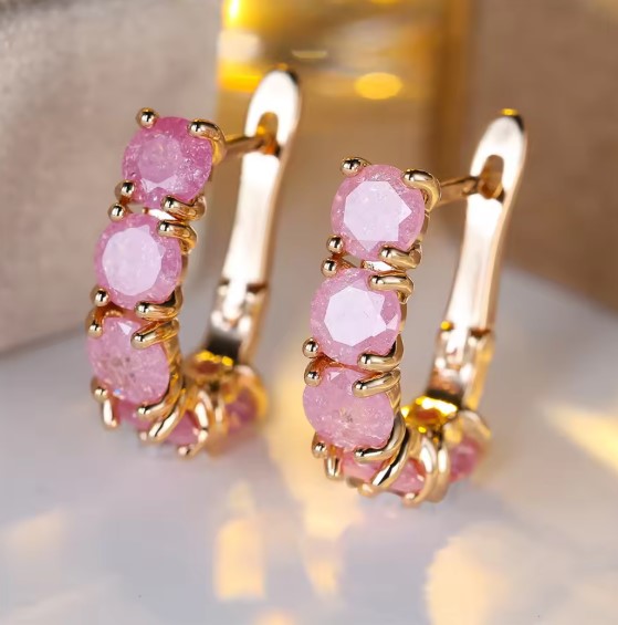 Cordelia® | Classic Pink Ice Flower Zircon Earrings