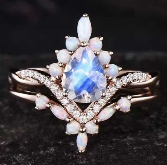 Opal® | Charm Rose Gold White Stone Flower Ring