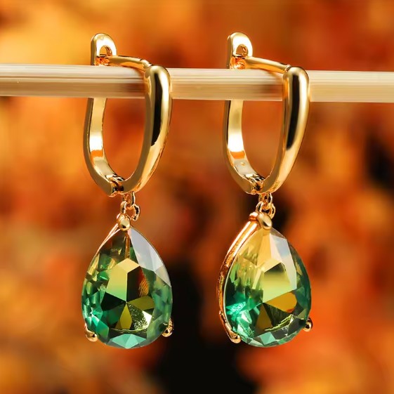 Eira® | Classic Zircon Stone Hoop Gold Earrings