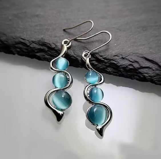 Topanga® | Classic Natural Stones Dangle Silver Earrings