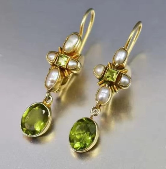 Gema® | Dazzling Inlaid Green Stone Earrings