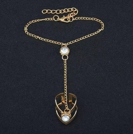 Ayla® | Vintage Big Zircon Gold Ring Wrist Chain Bracelet