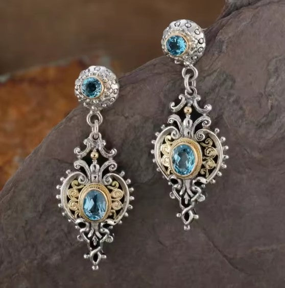 Avalon® | Vintage Blue Stone Dangle Earrings