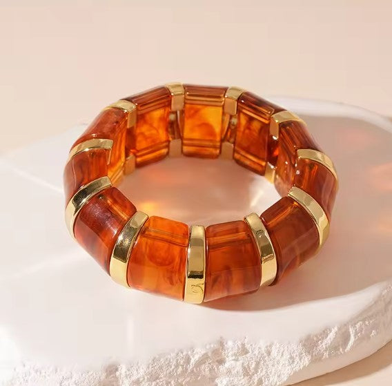 Safira® | Vintage Brown Acrylic Elasticity Bangle Bracelet