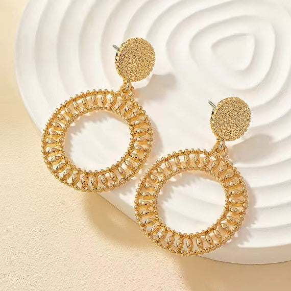 Juniper® | Classic Circular Temperament Gold Earrings