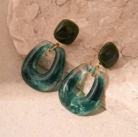 Adriana® | Vintage Fashion Green Drop Earrings