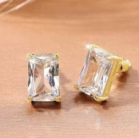 Wilhelmina® | Classic White Crystal Stud Earrings