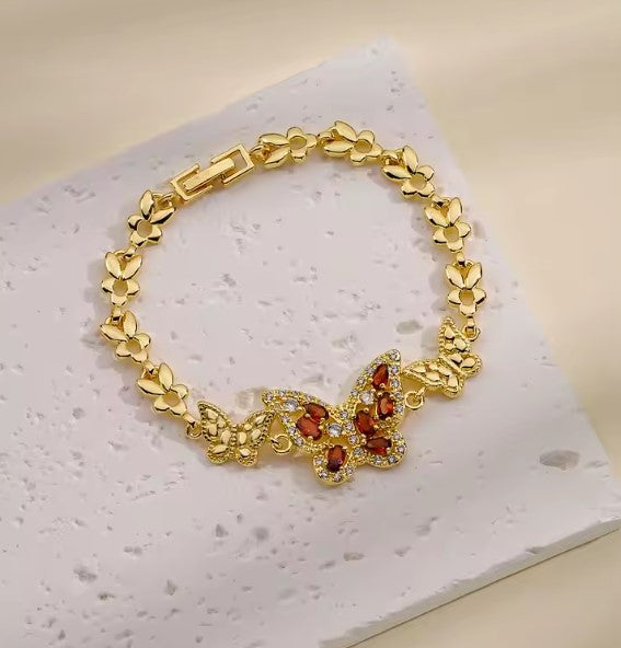 Dawn® | Butterfly Zircon Inlaid Gold Bracelet