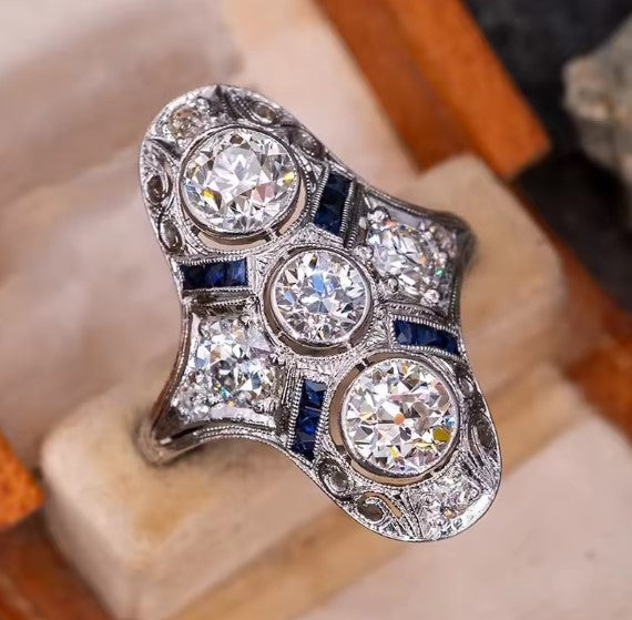 Leila® | Vintage Zirconia Wide Hollow Ring
